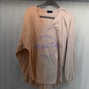 Women's Pink V-Neck Top